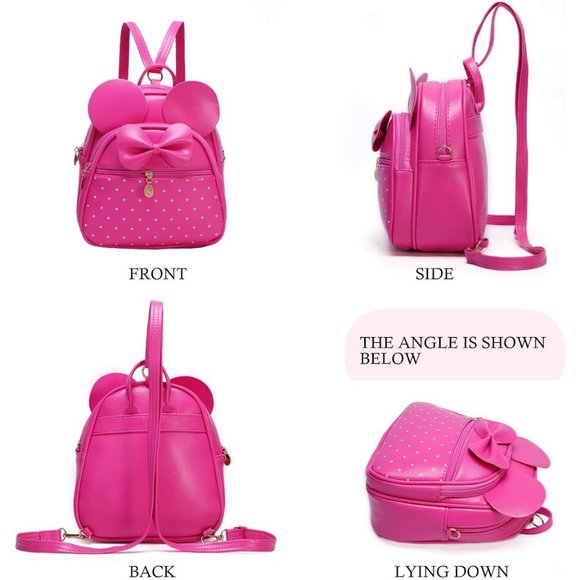 Bowknot Polka Dot Mini Backpack And Convertible Shoulder Bag Purse for Women - Picture 5 of 7